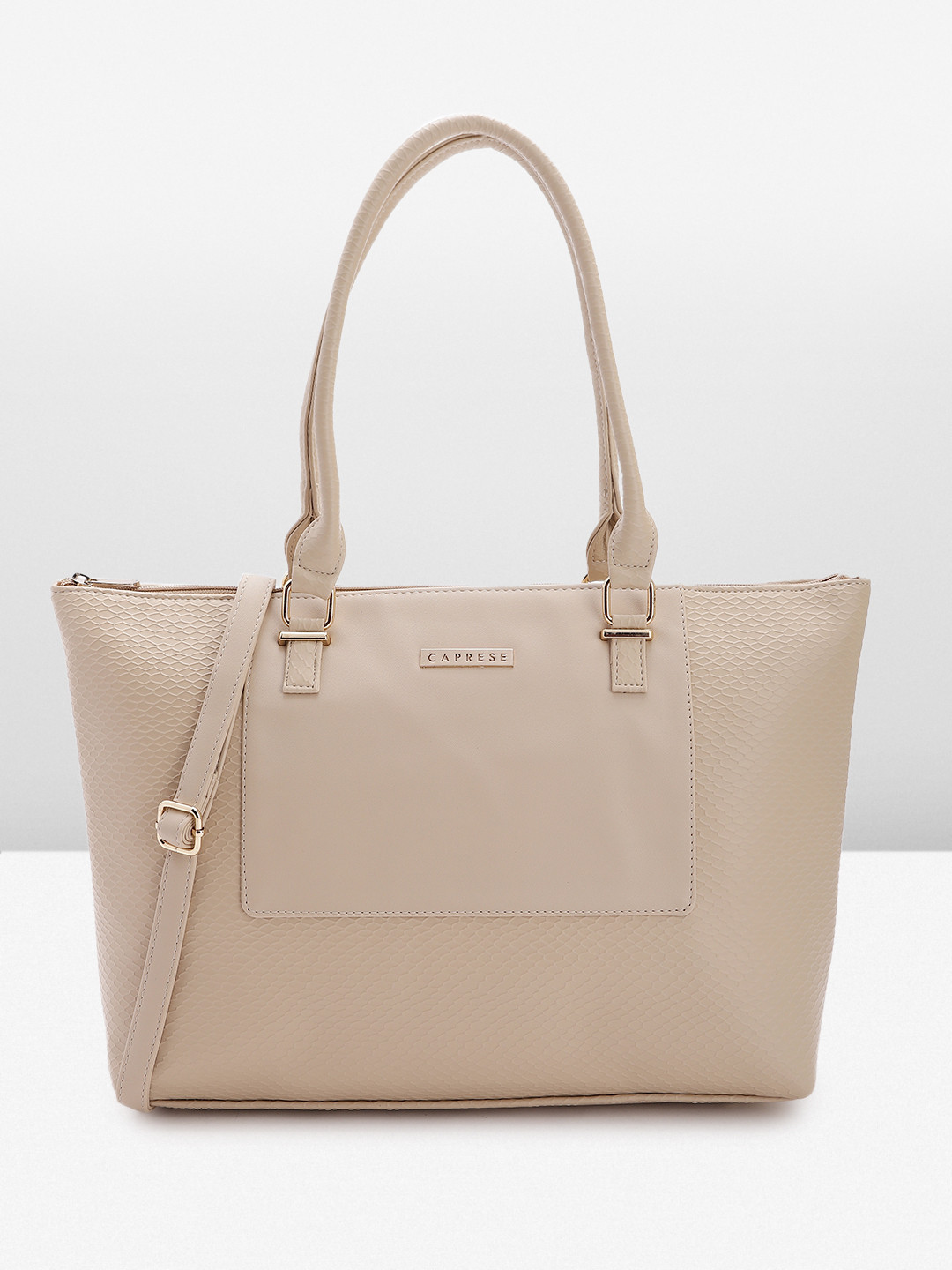 Caprese Fiona Women Beige Large Tote Bag