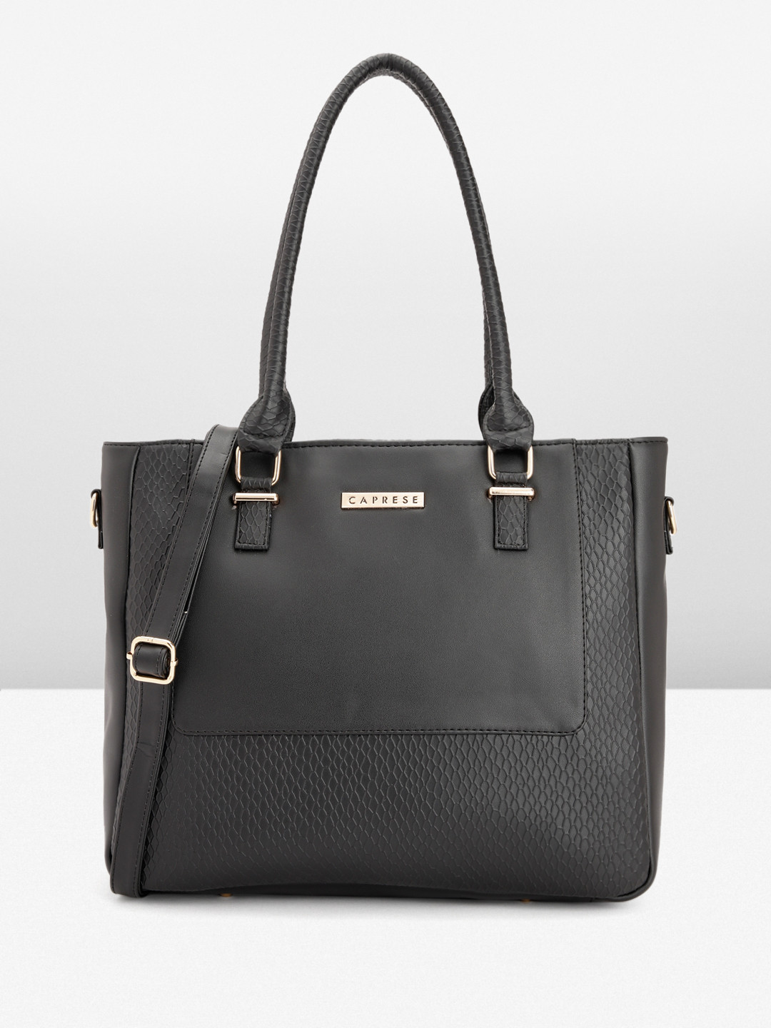 Caprese Fiona Women Black Large Tote Bag