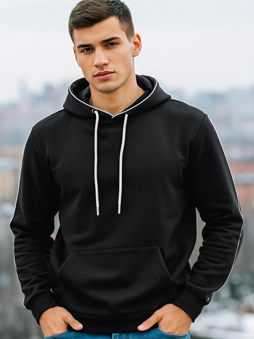 Bewakoof Men Black Hoodie
