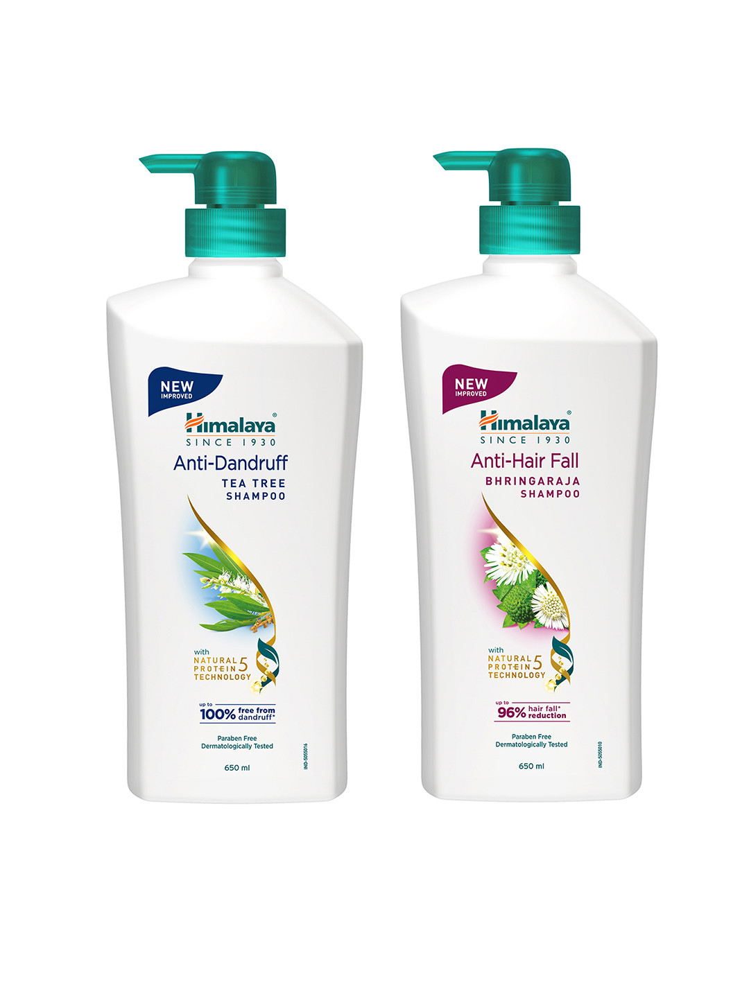 Himalaya Set Of 2 Shampoo - Anti-Hair Fall & Anti-Dandruff Tea Tree - 650ml Each