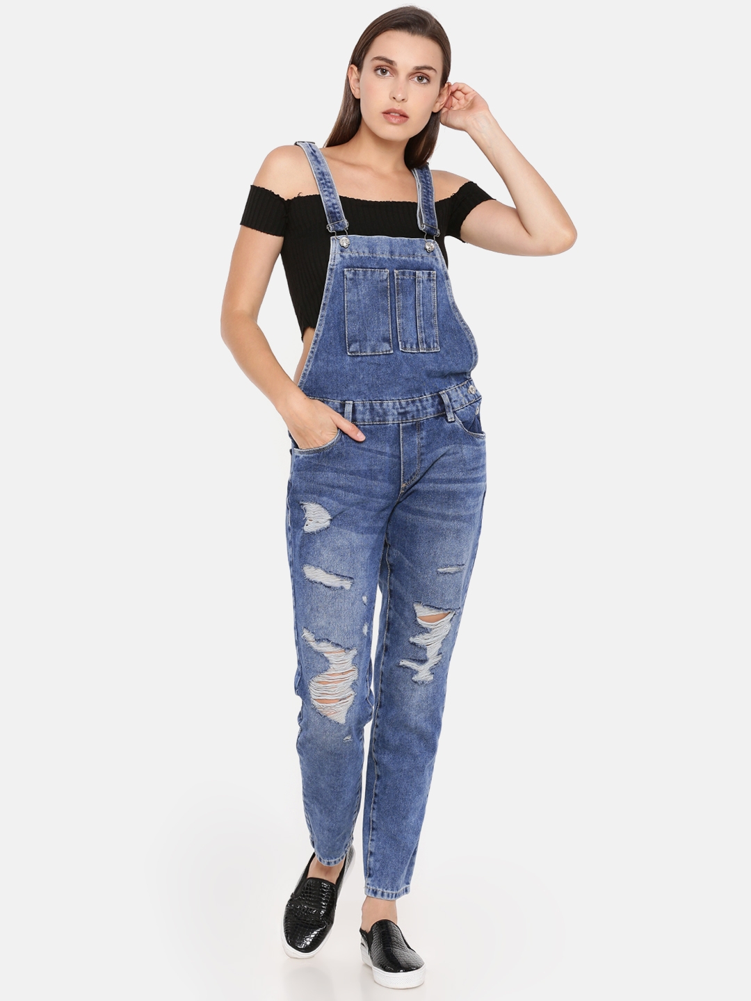 distressed dungarees womens