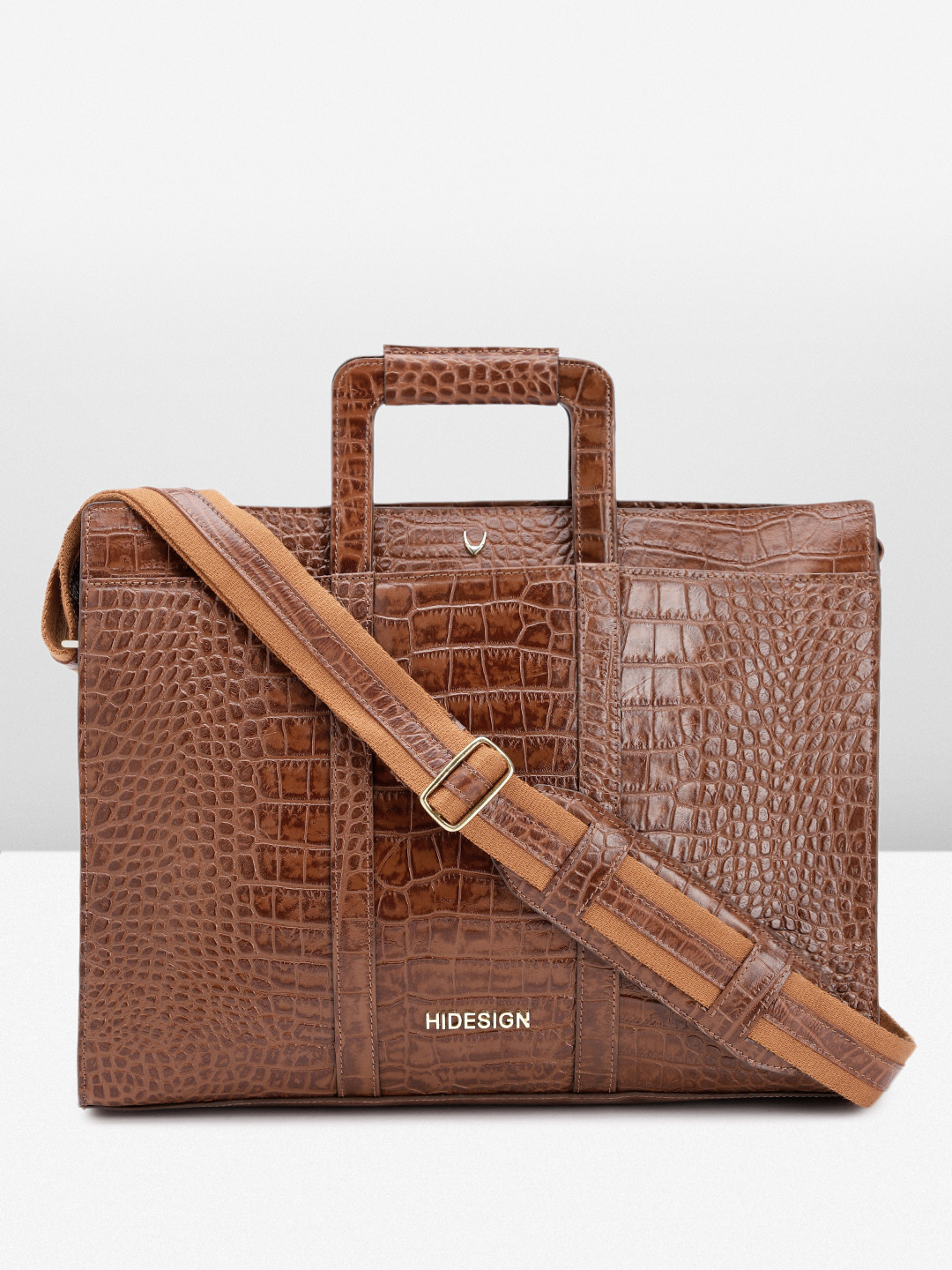 Hidesign Men Animal Textured Leather Messenger Bag