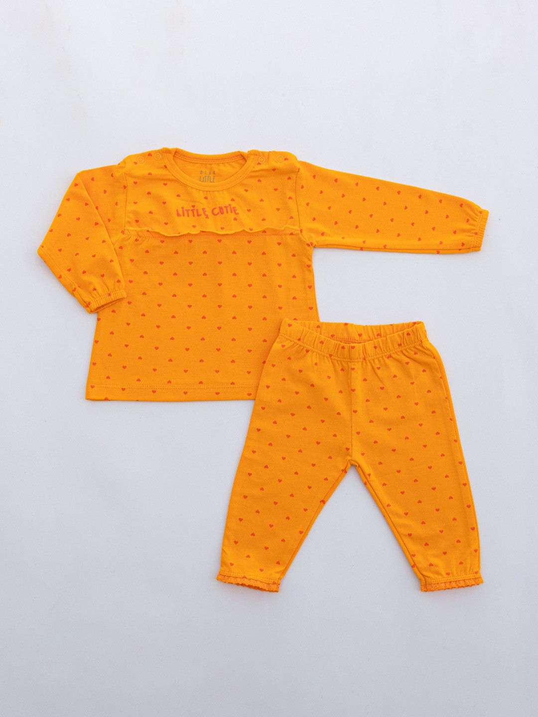 Dear Little Girls Conversational Printed Pure Cotton Top With Leggings