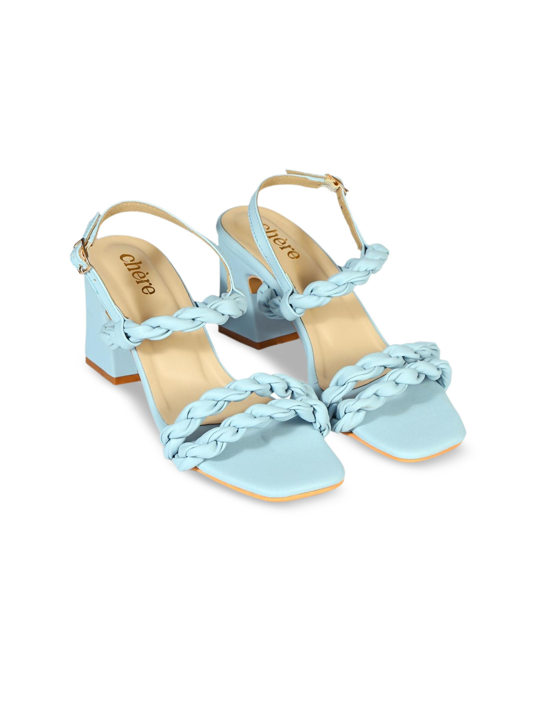 Chere Weaving Strap Chunky Block Heels