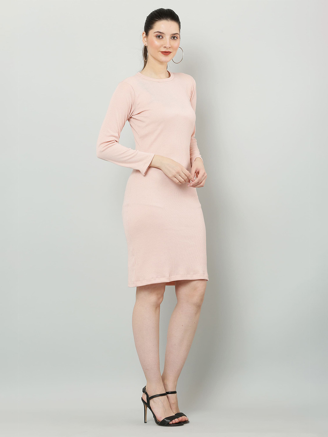 SQew Long Sleeves Cotton Bodycon Dress