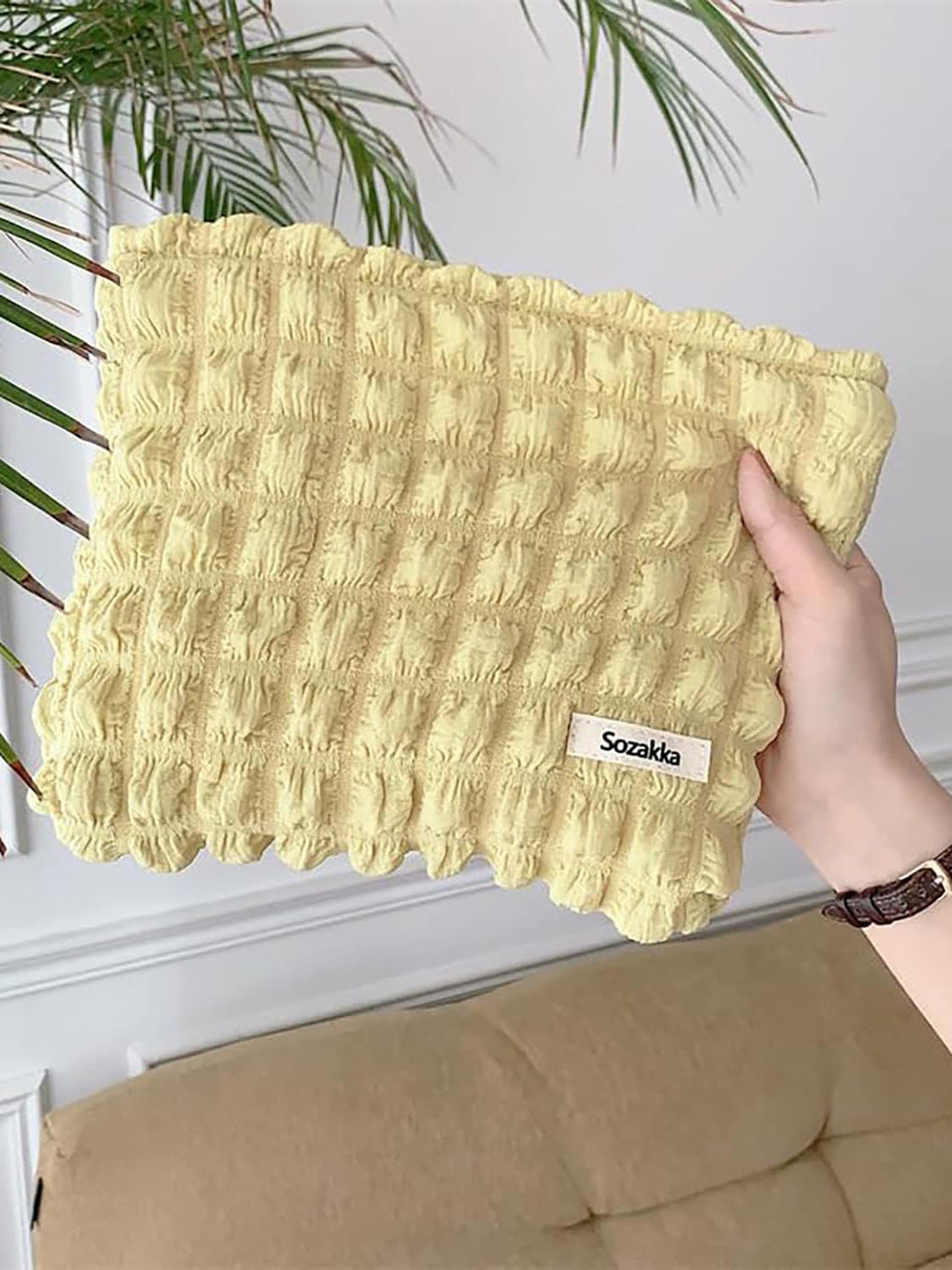 HOUSE OF QUIRK Yellow Self Design Waterproof Travel Accessory