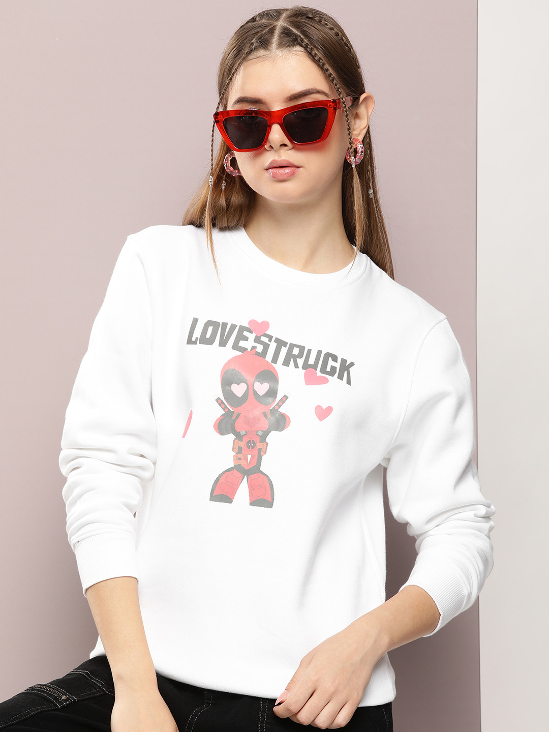Kook N Keech Marvel Women Deadpool Printed Sweatshirt