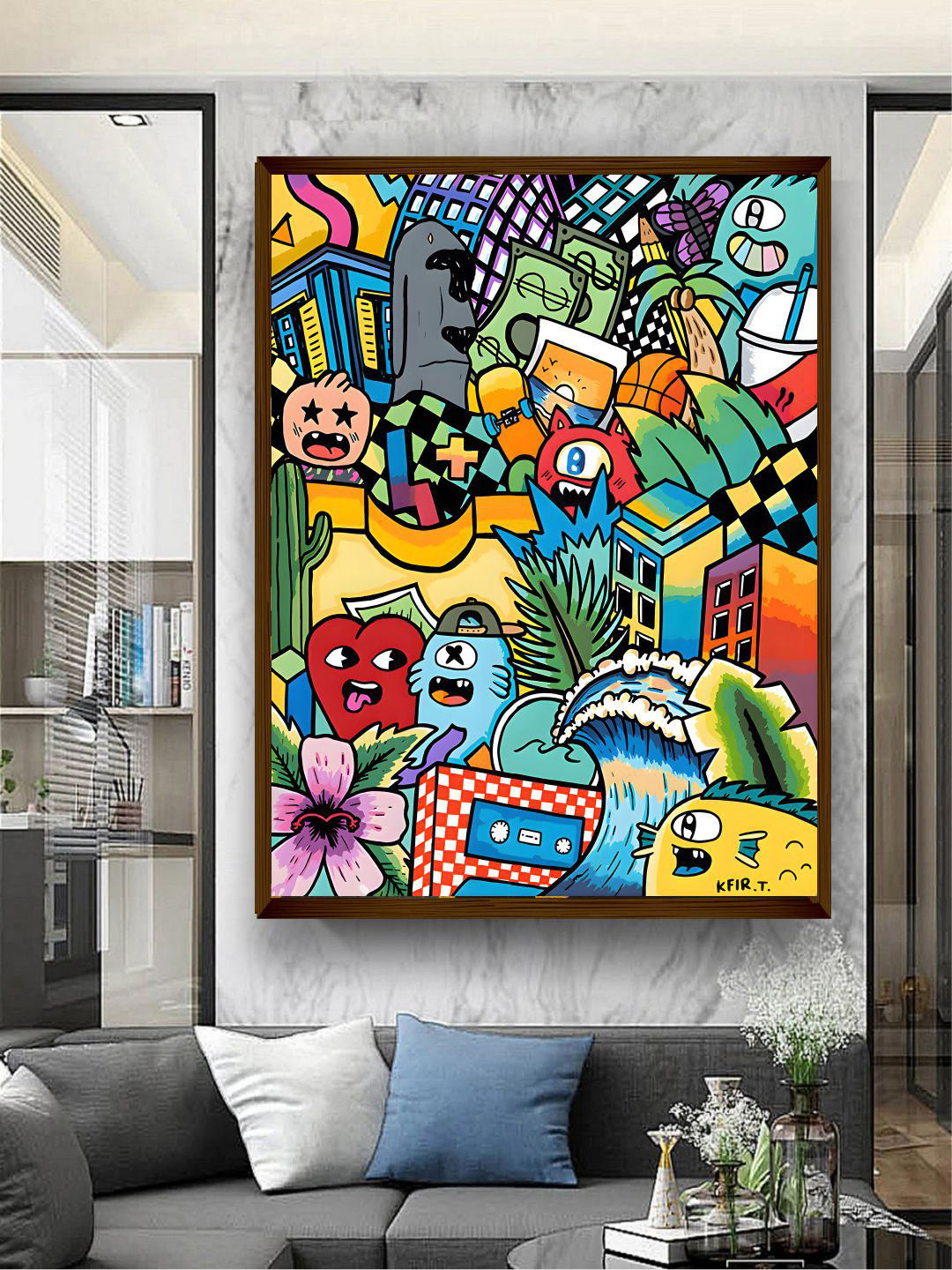 The Art House Yellow & Green Abstract Painting Wall Art