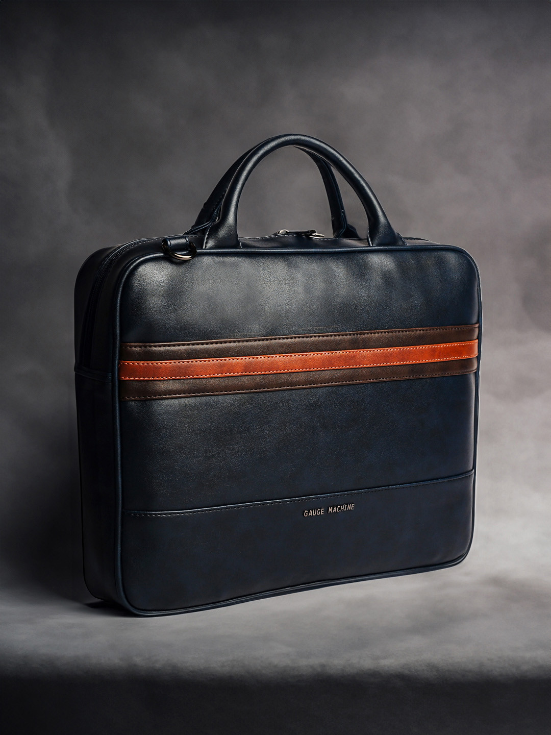 Gauge Machine Solid Structured Detachable Strap Laptop Bag - 16 Inches
