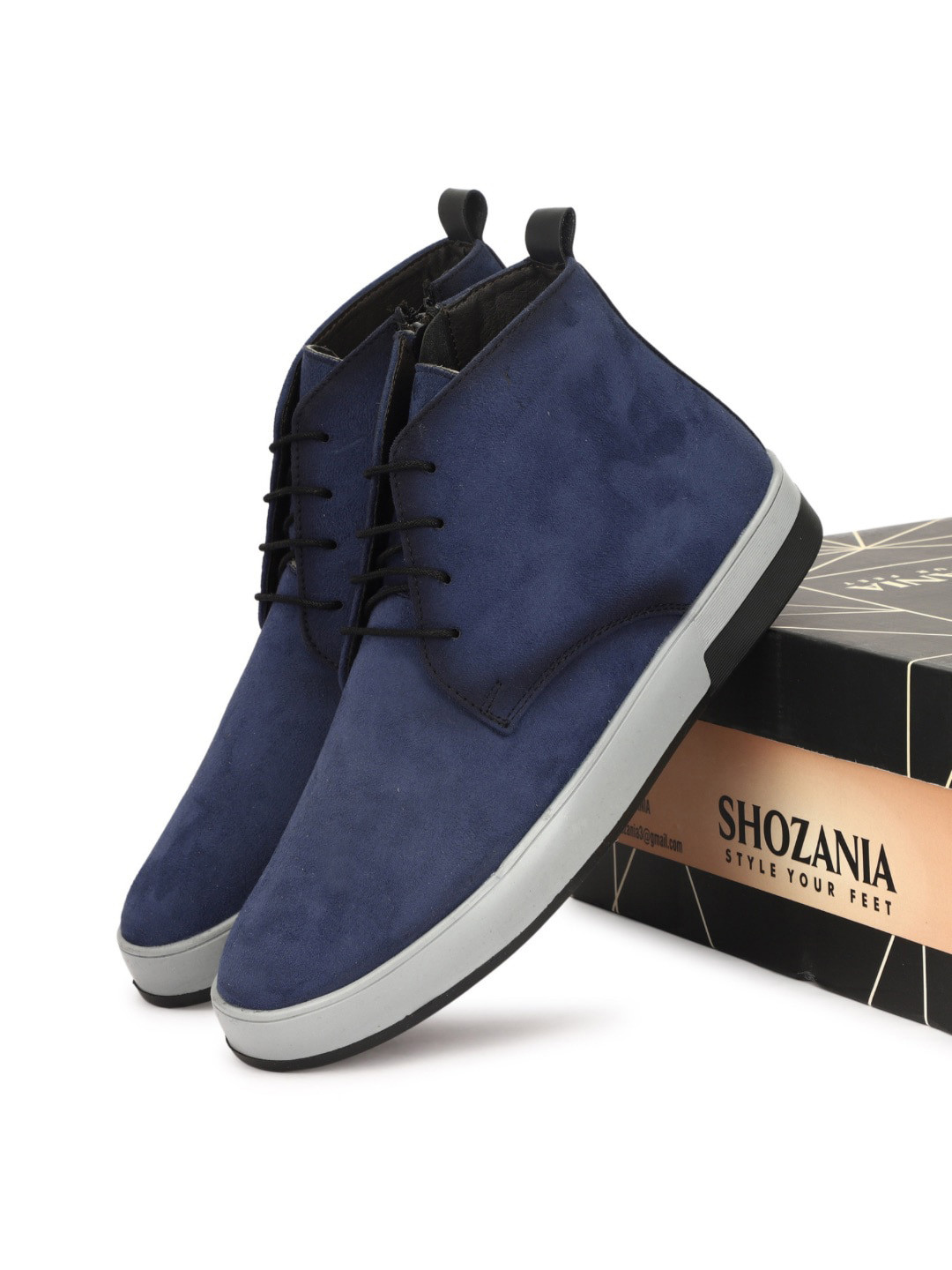 SHOZANIA Men Mid Top Leather Desert Boots
