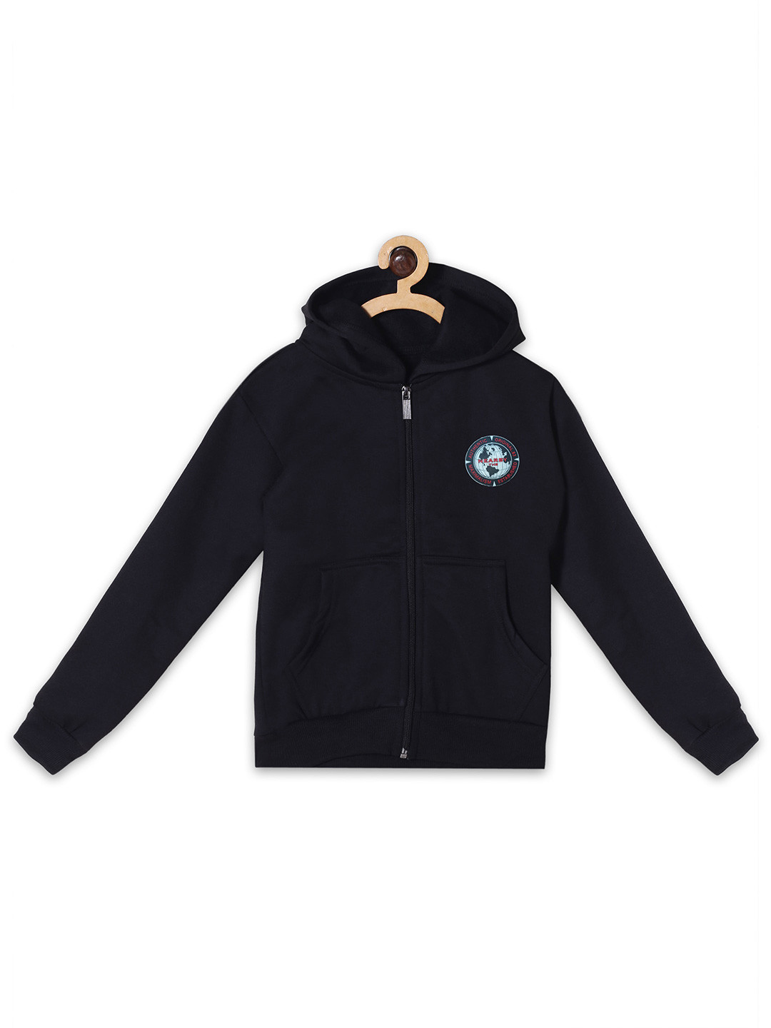 Fashionable Boys Hooded Fleece Front-Open Sweatshirt