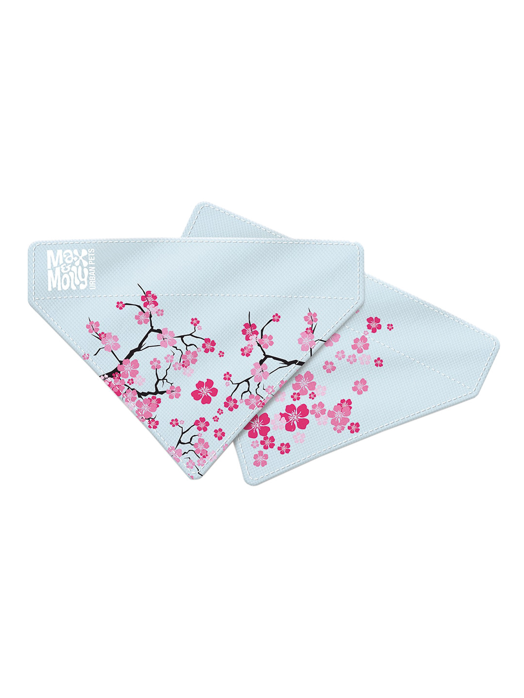 Max & Molly Blue Pack Of 2 Cherry Bloom Printed Pet Bandanas