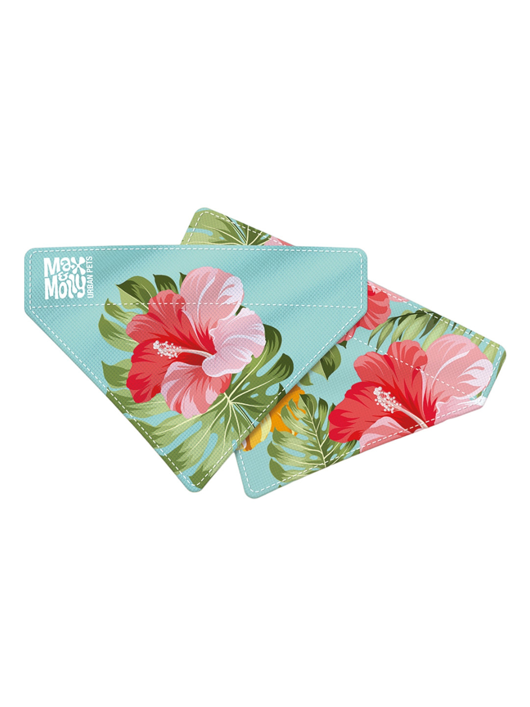 Max & Molly Blue & Green Floral Printed Dog Pet Bandanas