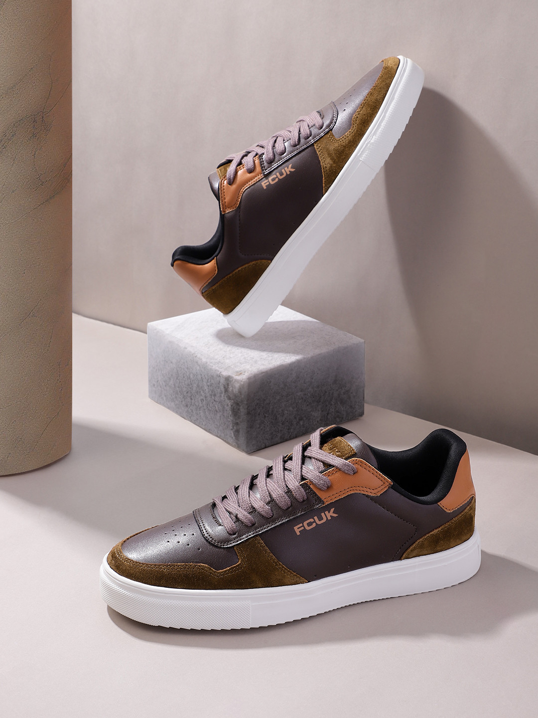 FCUK Men Perforated Detail Sneakers