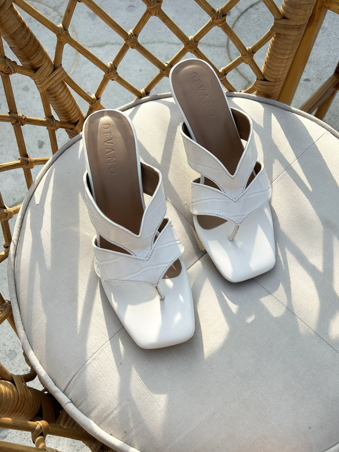 Devano Textured Party Open Toe Block Heels