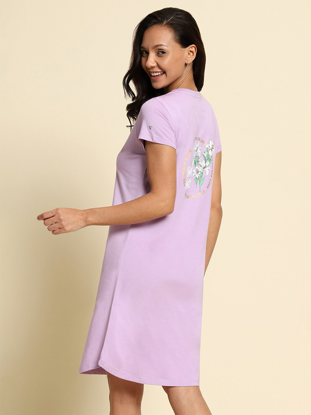 Van Heusen Floral Printed Modal T-shirt Nightdress