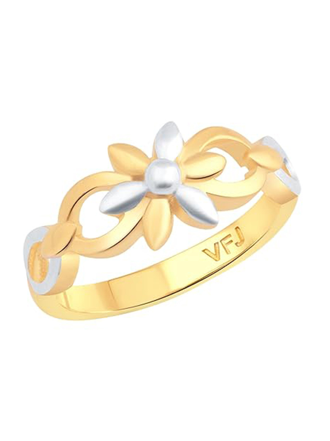 Vighnaharta Gold-Plated Flower Design Finger Ring