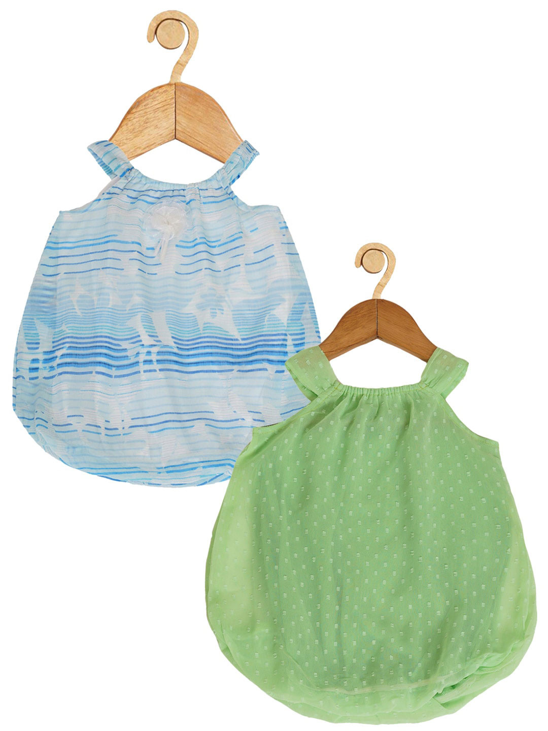 Creative Kids Infant Girls Pack Of 2 Abstract Printed Balloon Dress With Attached Bodysuit