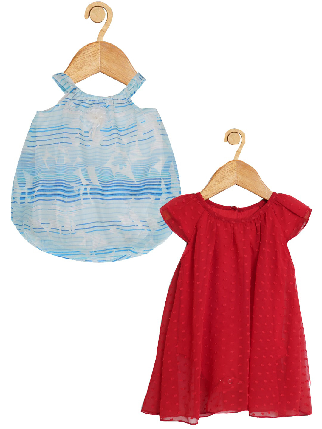 Creative Kids Infants Girls Pack Of 2 Abstract Printed Romper A Line Dresses