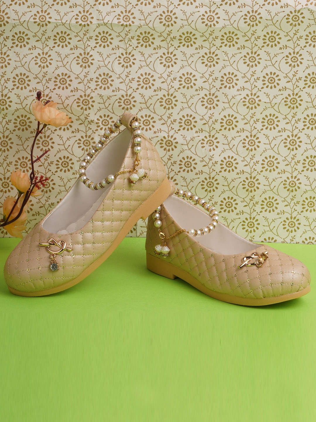 BAESD Girls Embellished Party Anti Slip Sole Ballerinas
