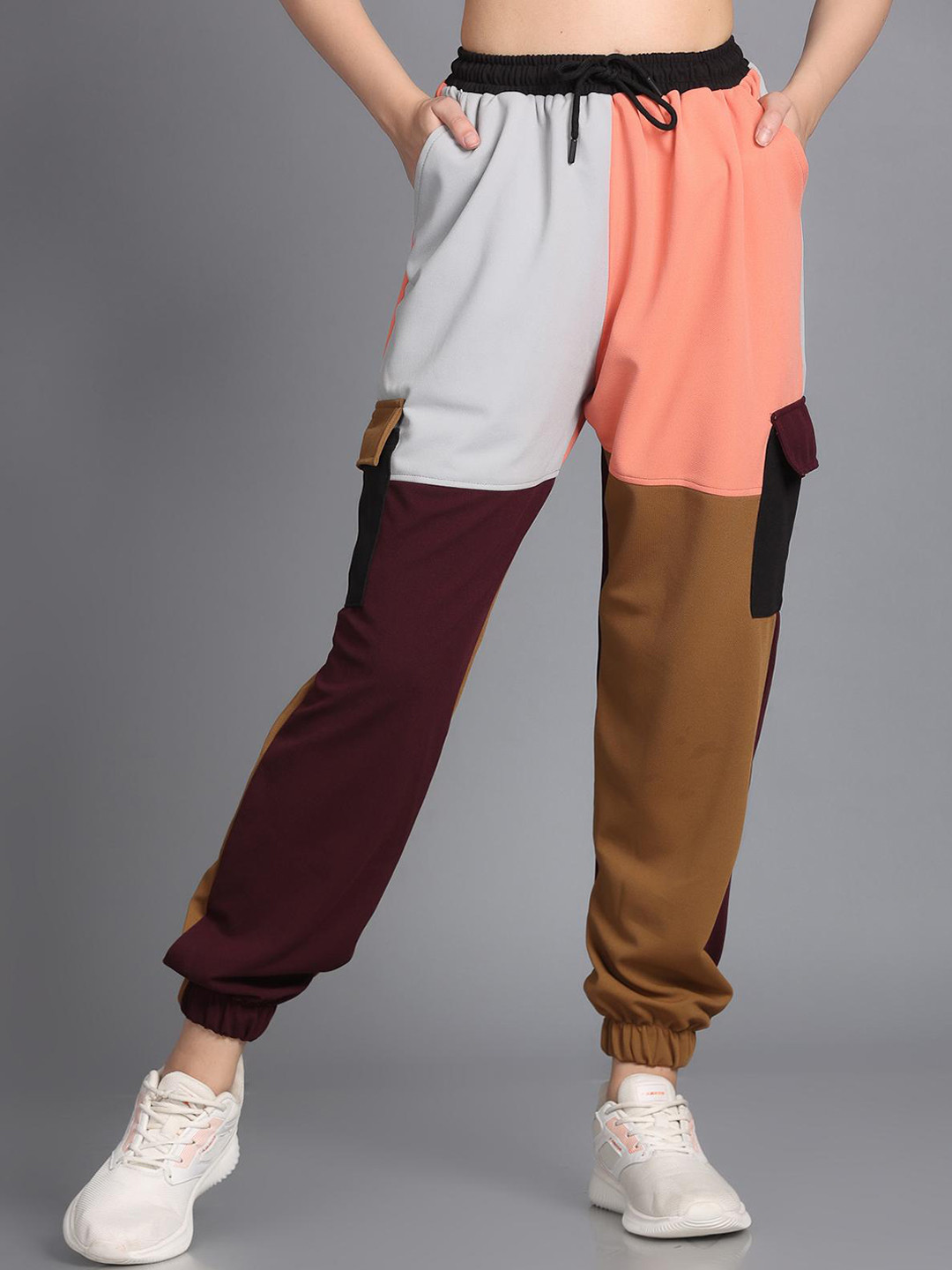 The Dance Bible Women Colourblocked Pure Cotton Relaxed Fit Joggers