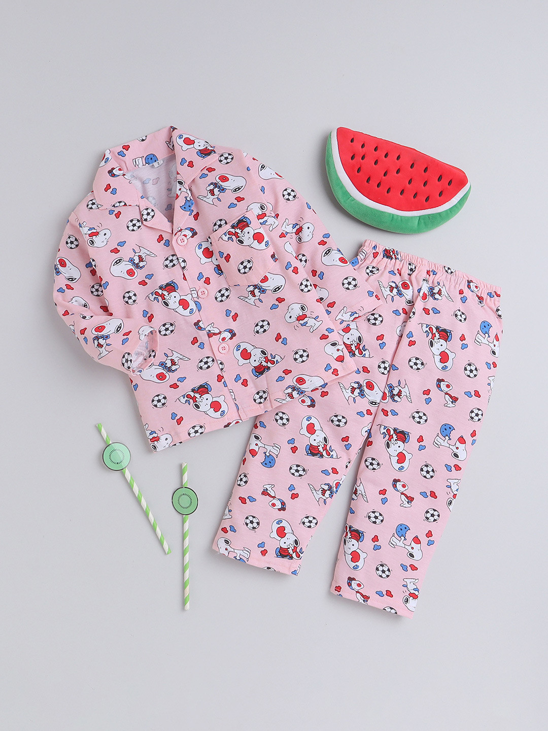 FOURFOLDS Kids Snoppy Printed Shirt with Lounge Pants