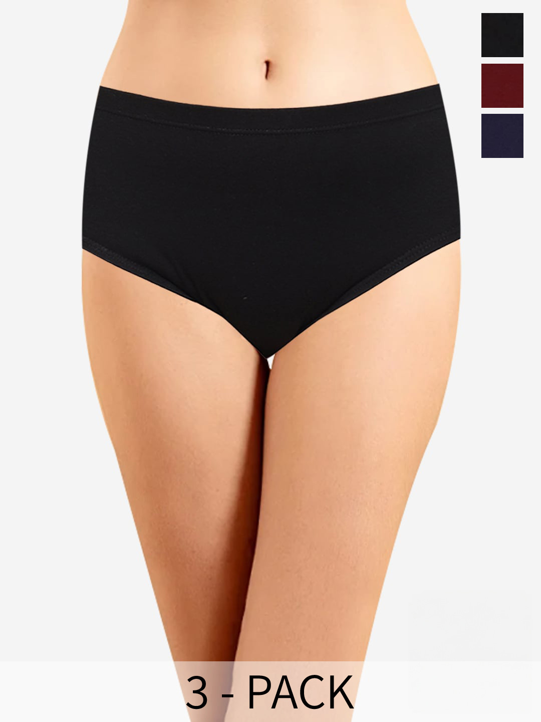 In Care Pack Of 3 Pure Cotton Hipster Briefs