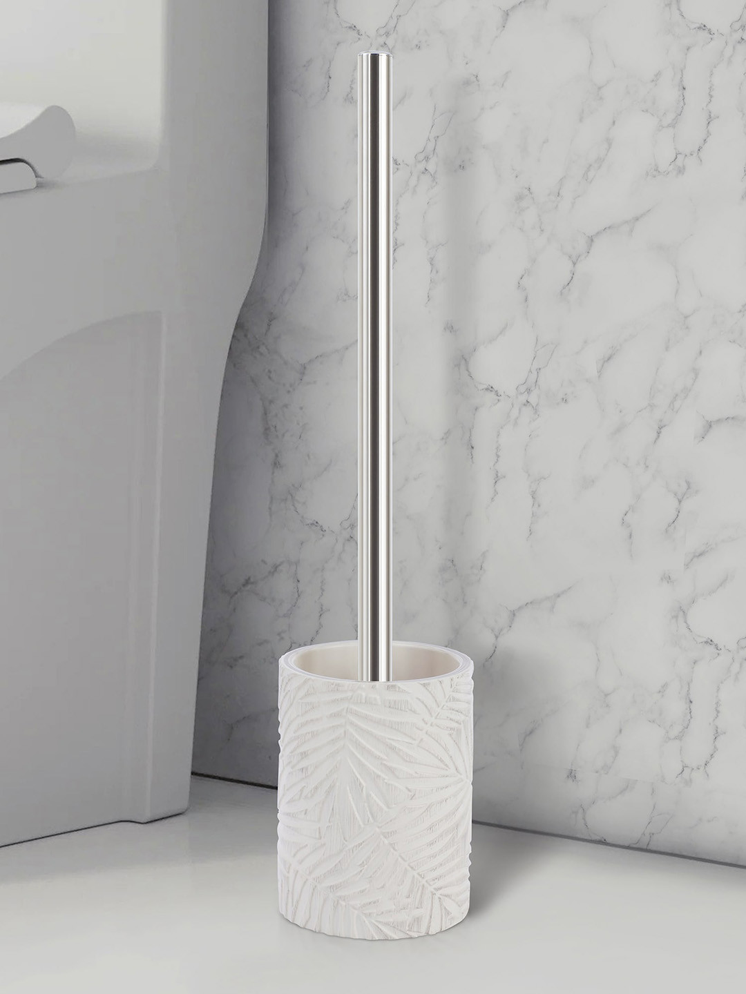 OBSESSIONS Beige & Brown Textured Toilet Brush With Holder
