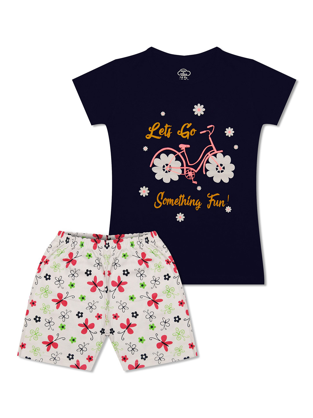 MIST N FOGG Girls Printed T-shirt With Shorts