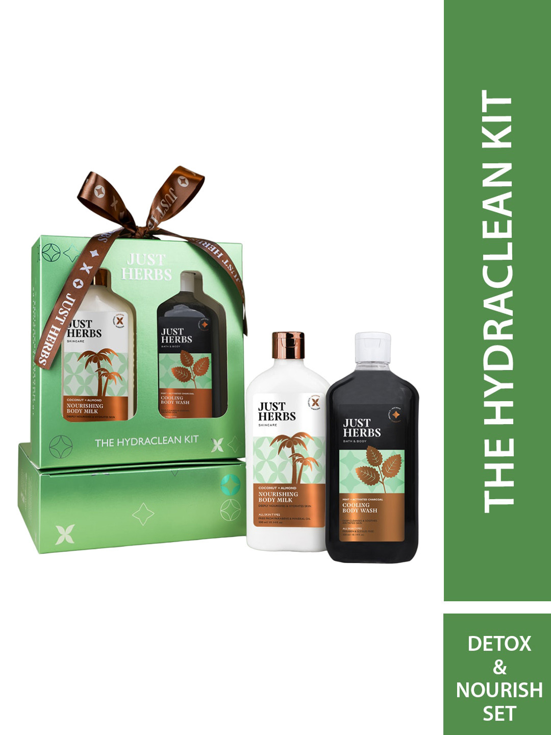 Just Herbs Nourishing Body Milk & Cooling Body Wash - 300ml Each