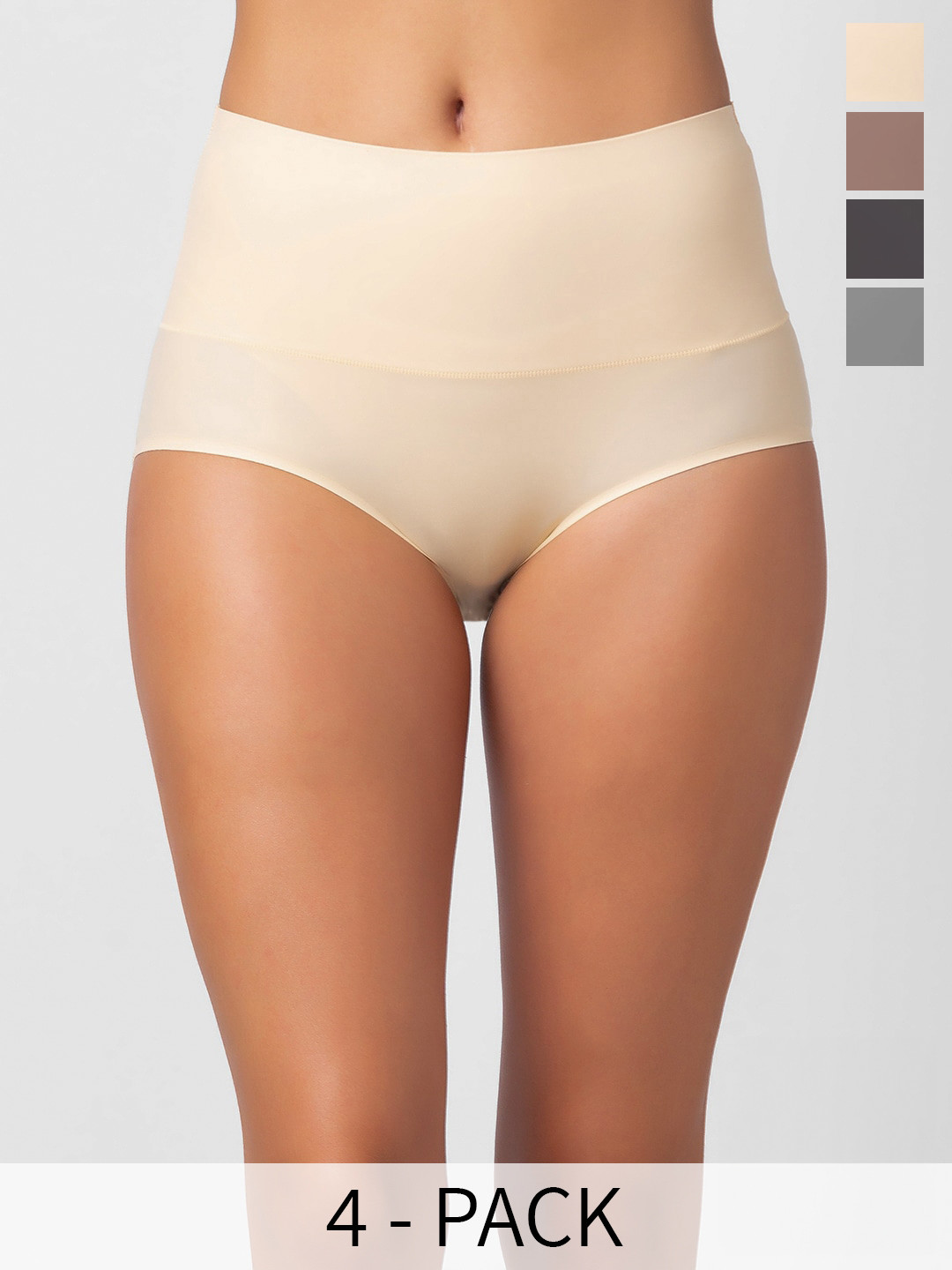 FashionRack Pack Of 4 Anti-Odour High-Rise Hipster Briefs 873-SBBrG