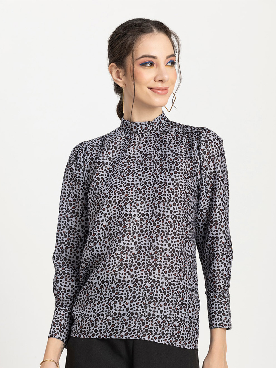Moomaya Printed Puff Sleeve Top