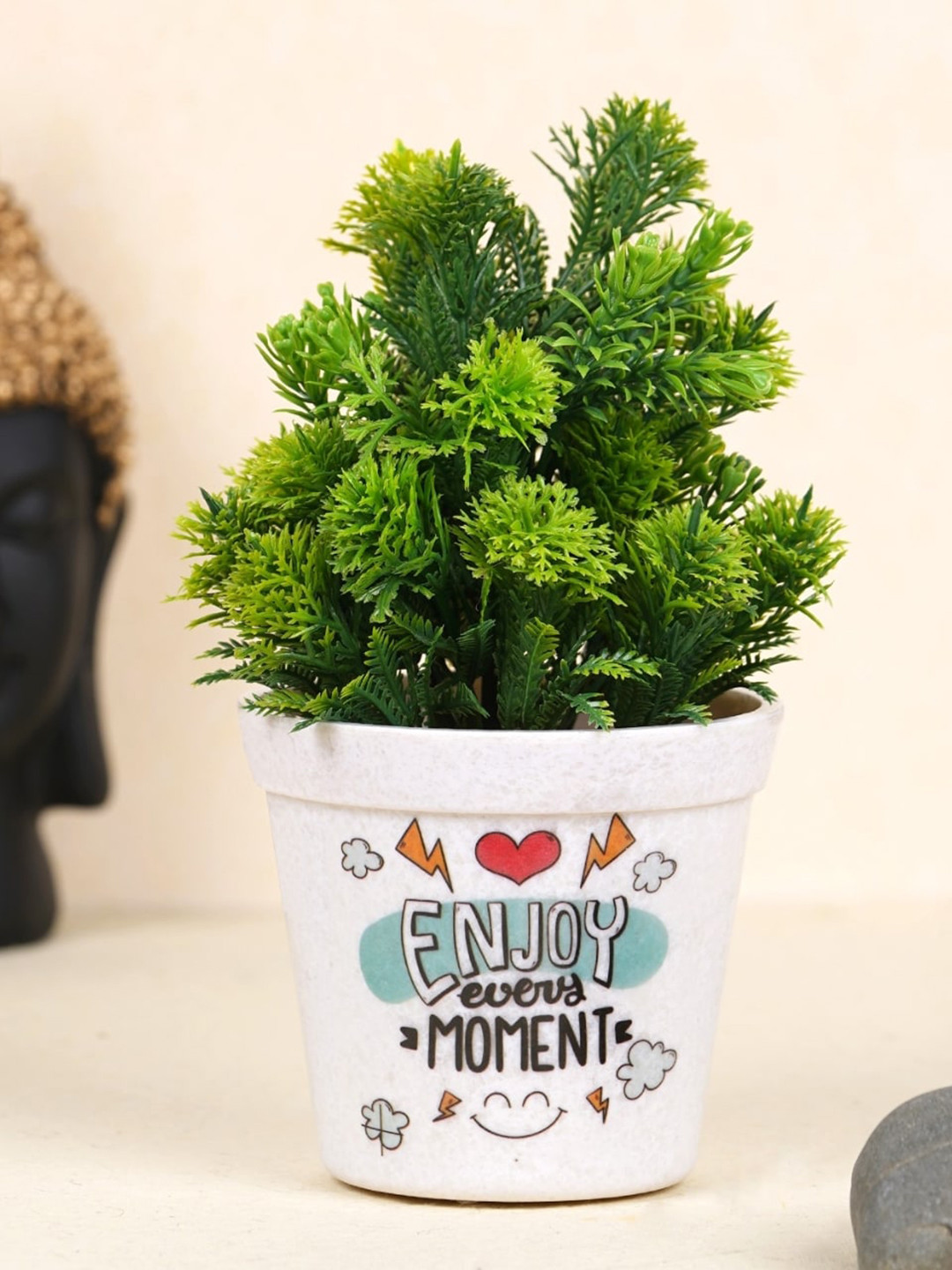 ecofynd White Printed Melamine Planters
