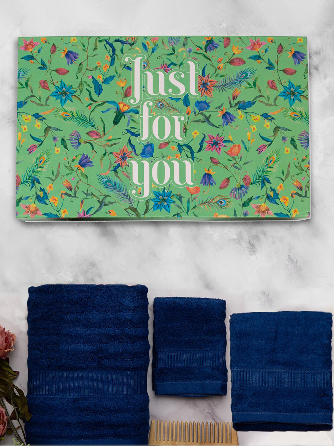 MUSH 3-Pcs Navy Blue 600 GSM Bamboo Towel Set