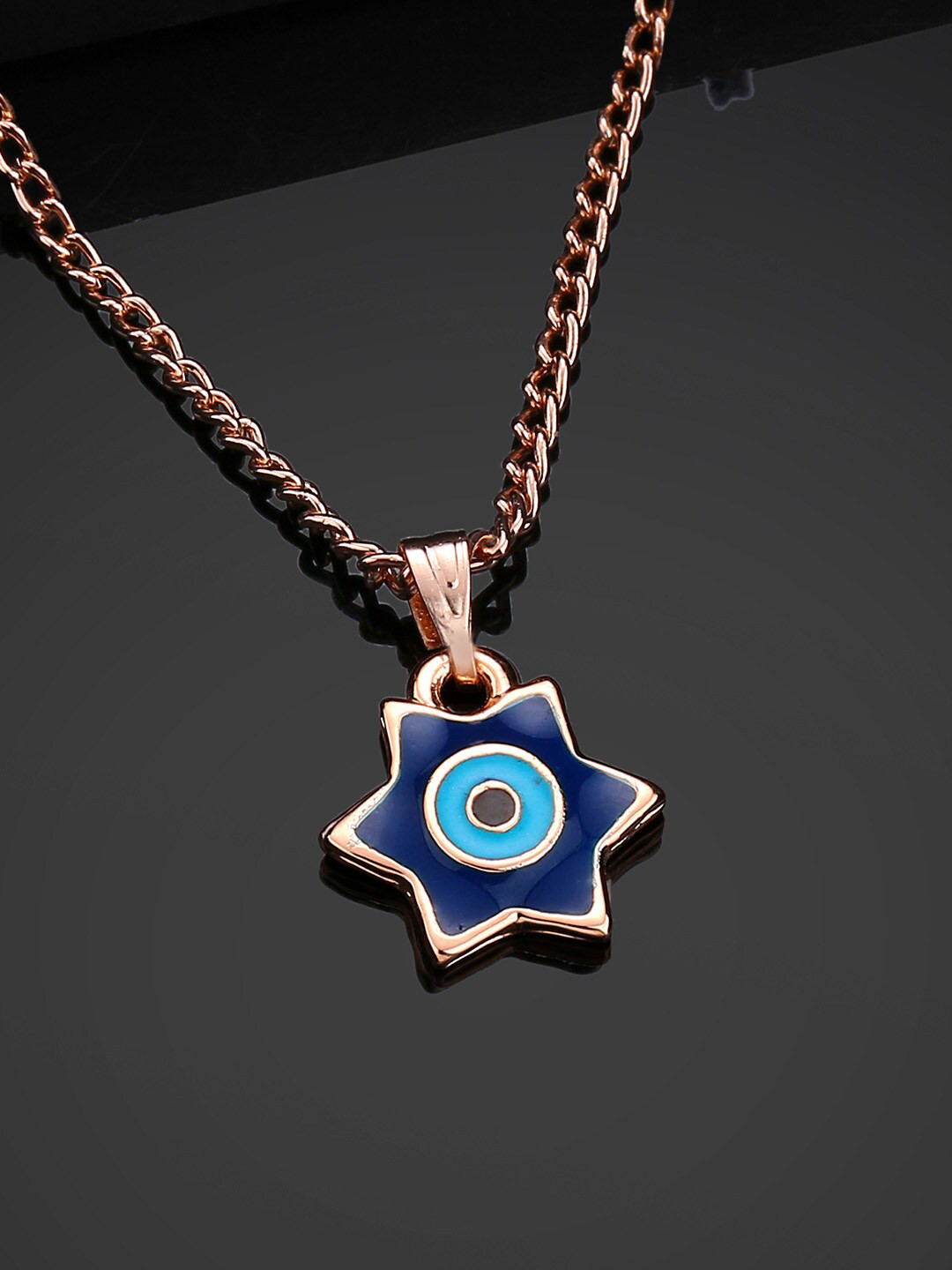 Estele Rose Gold-Plated Enamel Pendant With Chain