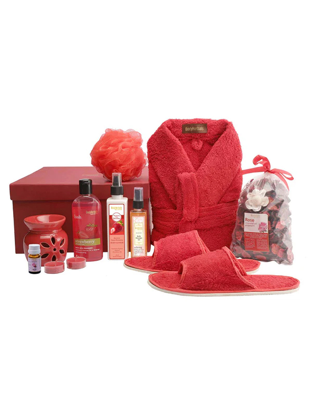 BodyHerbals Weekend Escape Strawberry & Rose Bathing Spa Hamper