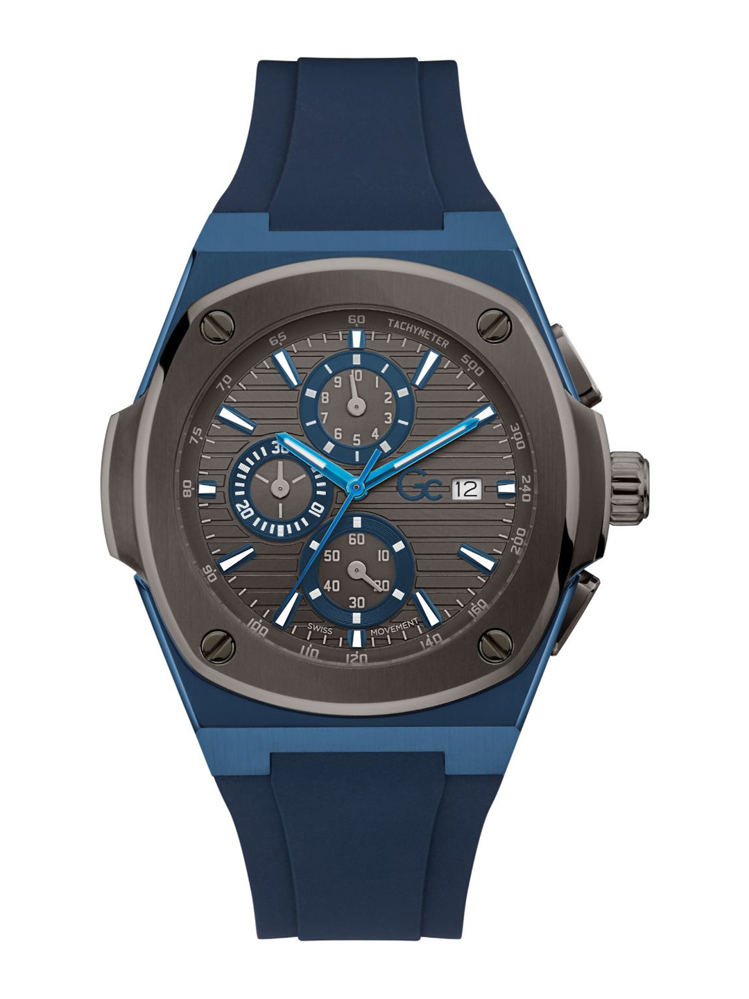 GC GUESS COLLECTION Coussin Shape Grey Dial Men Quartz Analog Watch - Y99004G5MF