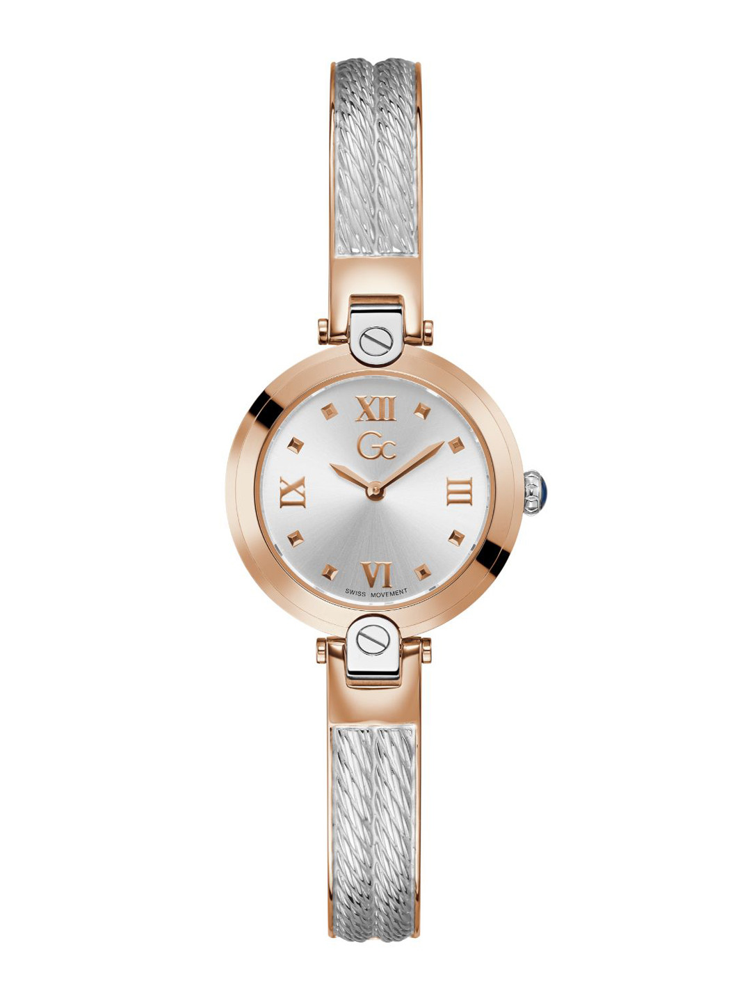 GC GUESS COLLECTION Fusion Bangle Silver Round Dial Women Analog Watch - Z09001L1MF