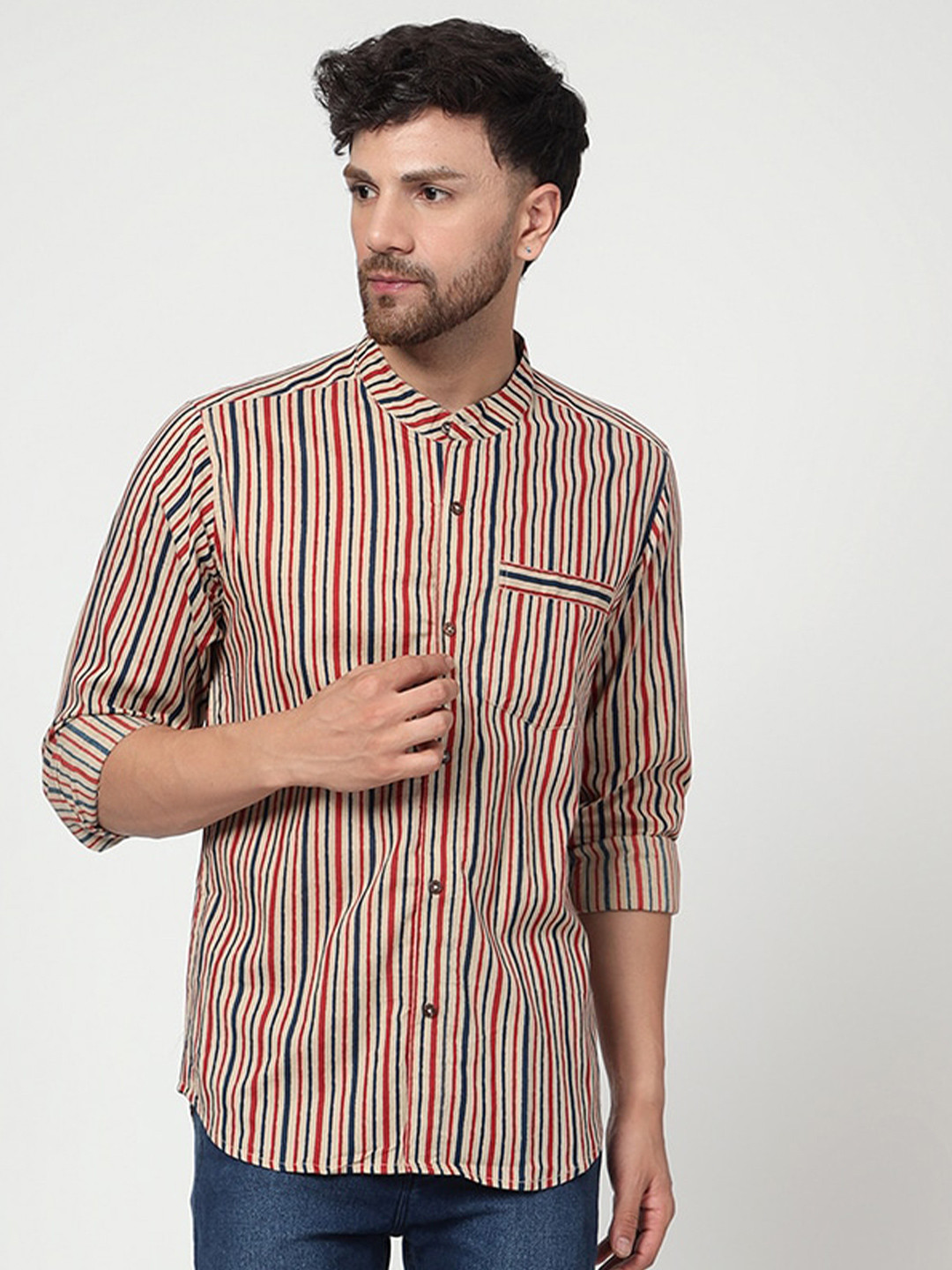 Spring Soul Comfort Grid Tattersall Checked Opaque Cotton Casual Shirt