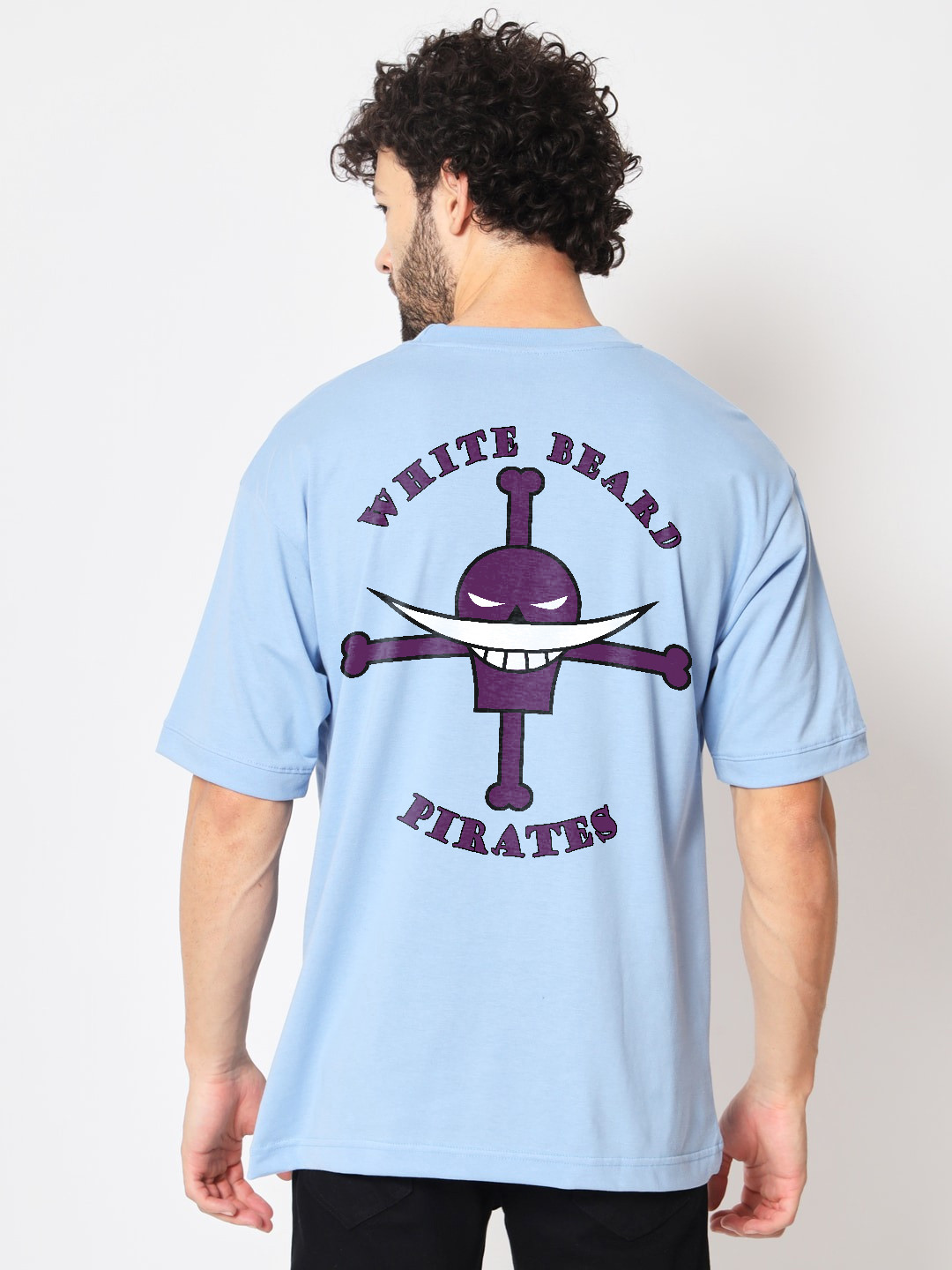 Crazymonk Unisex Oversized White Beard Pirates Anime Cotton Casual T-shirt