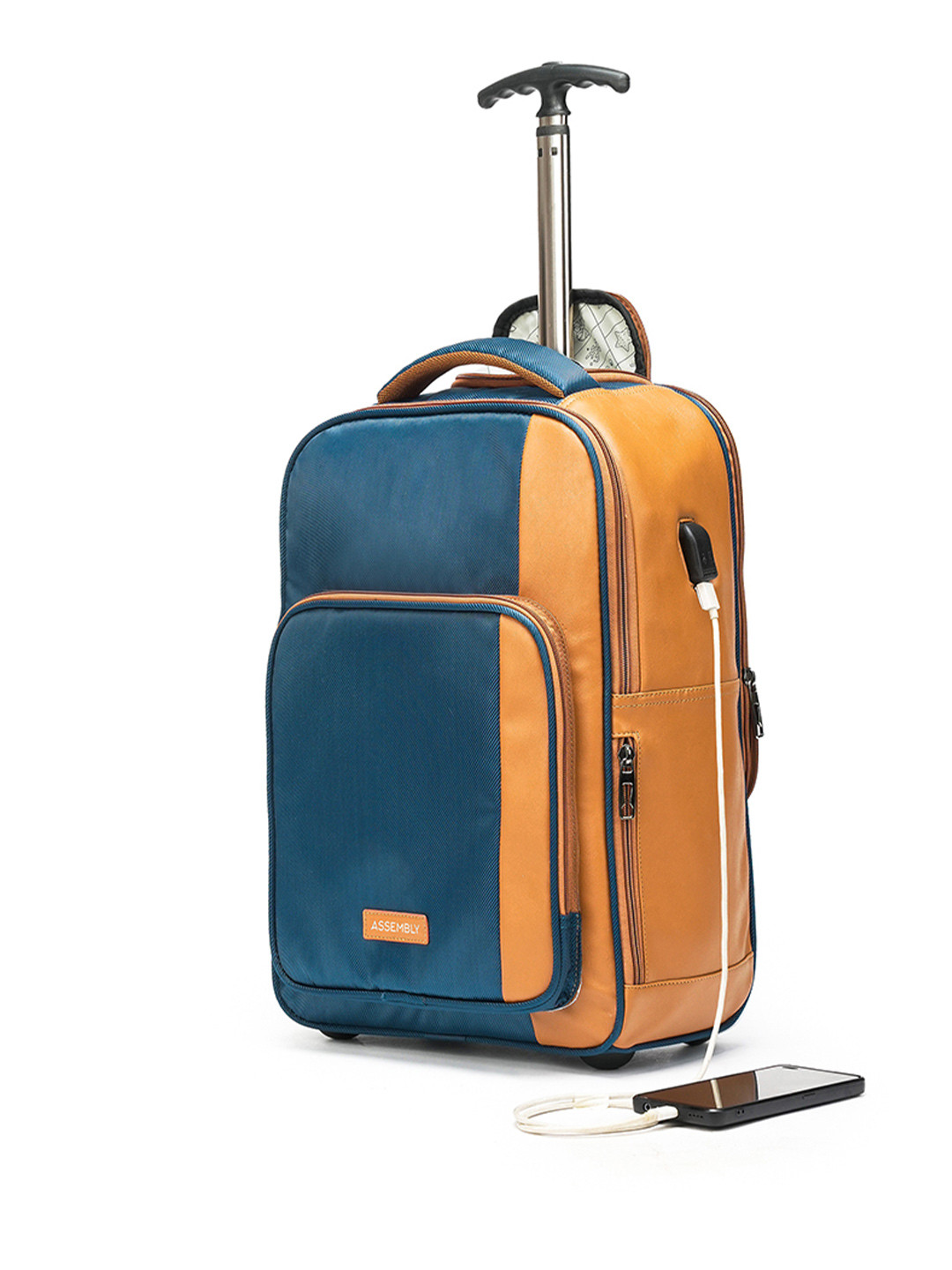 Assembly Jetson Blue Premium Laptop Trolley Backpack fits upto 16 inch laptop