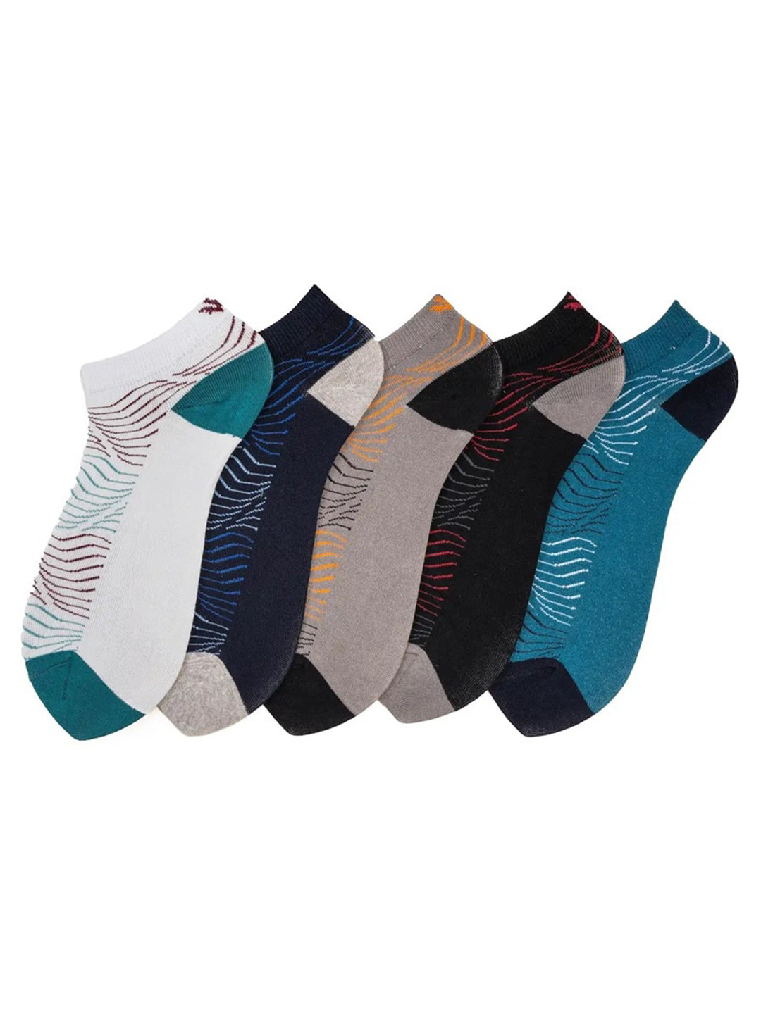 Cotstyle Men Pack Of 5 Assorted Patterned Low Ankle Socks
