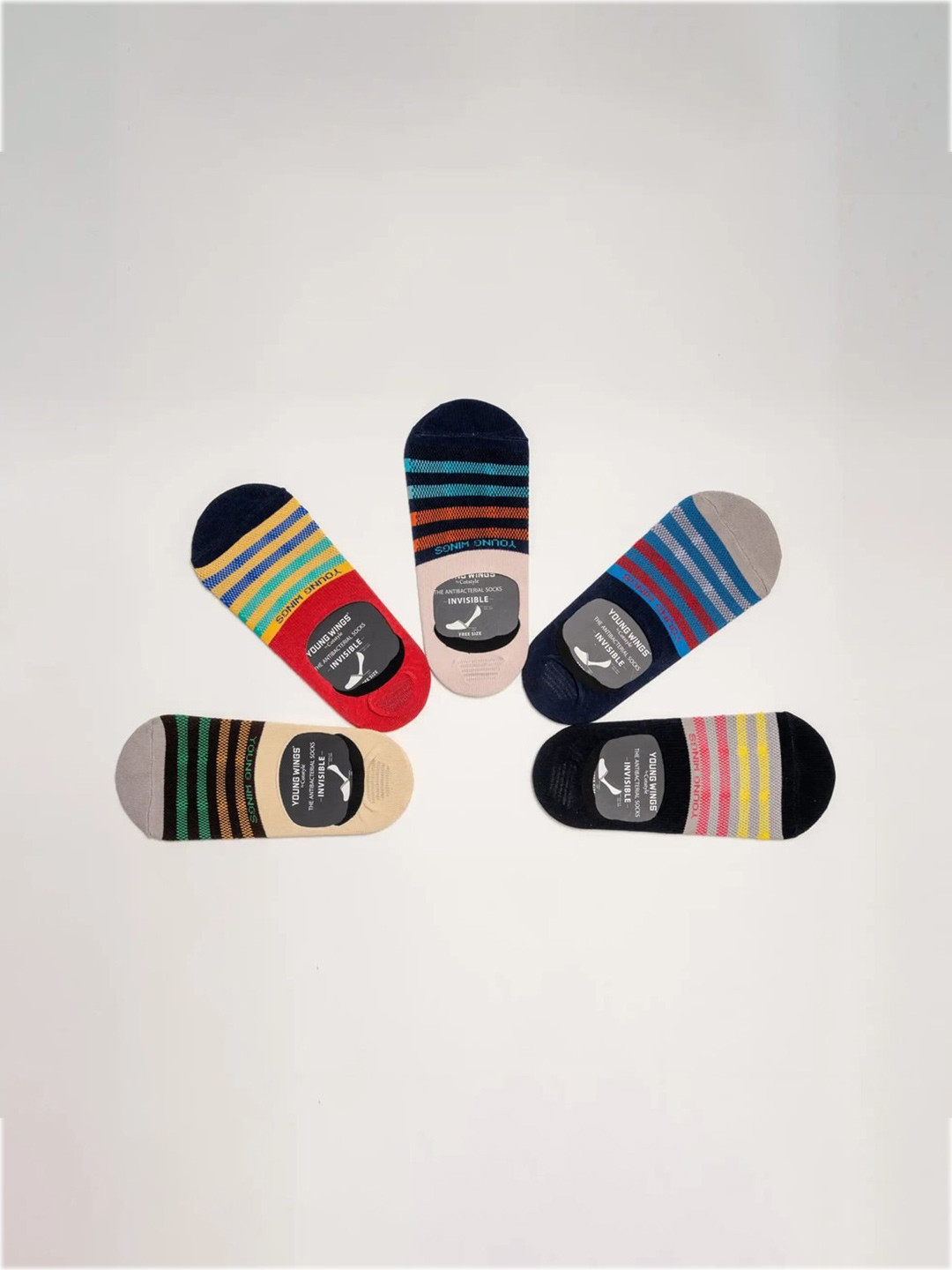 Cotstyle Pack Of 5 Striped Shoe Liners