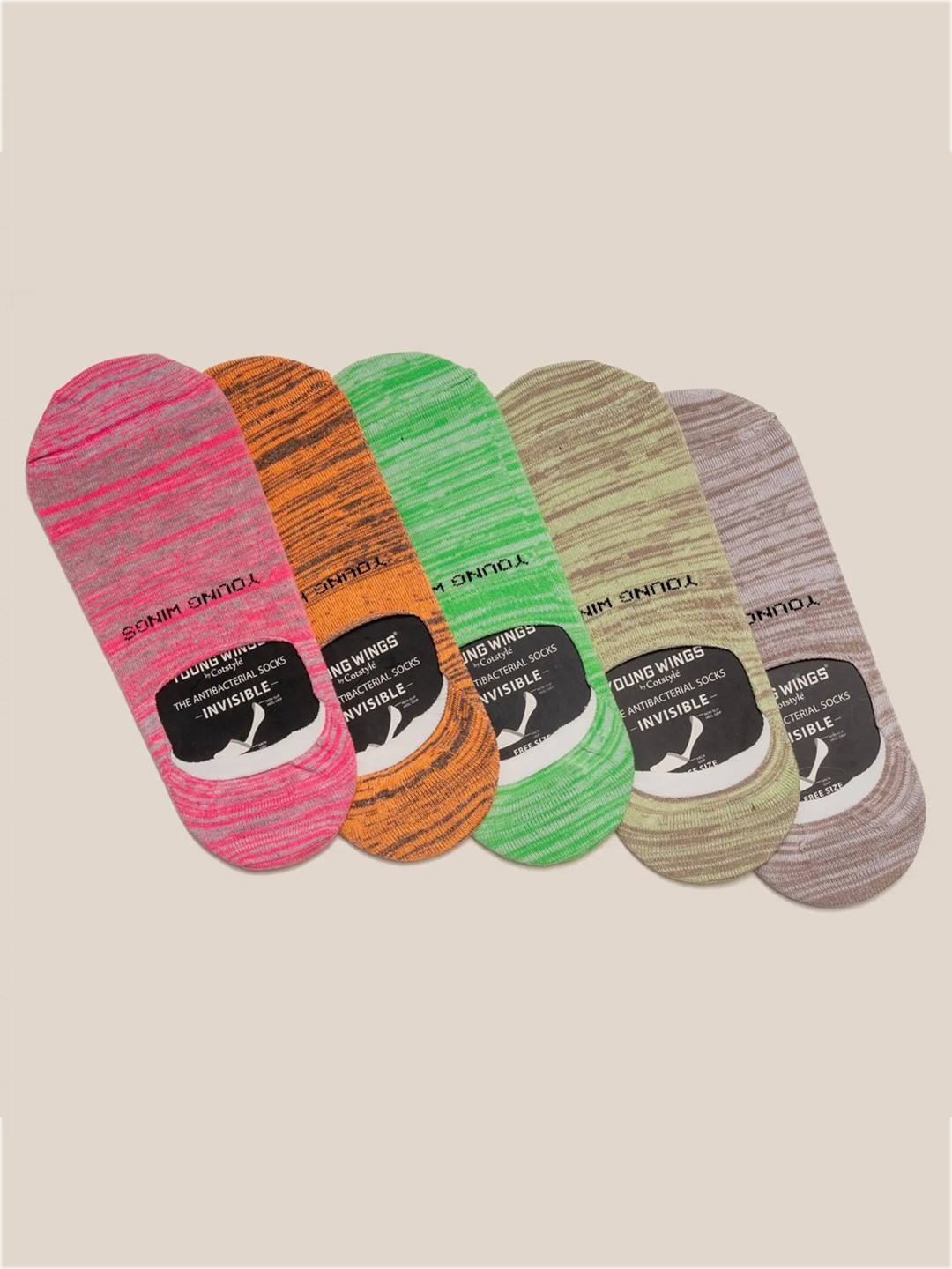 Cotstyle Pack Of 5 Patterned No-Show Socks