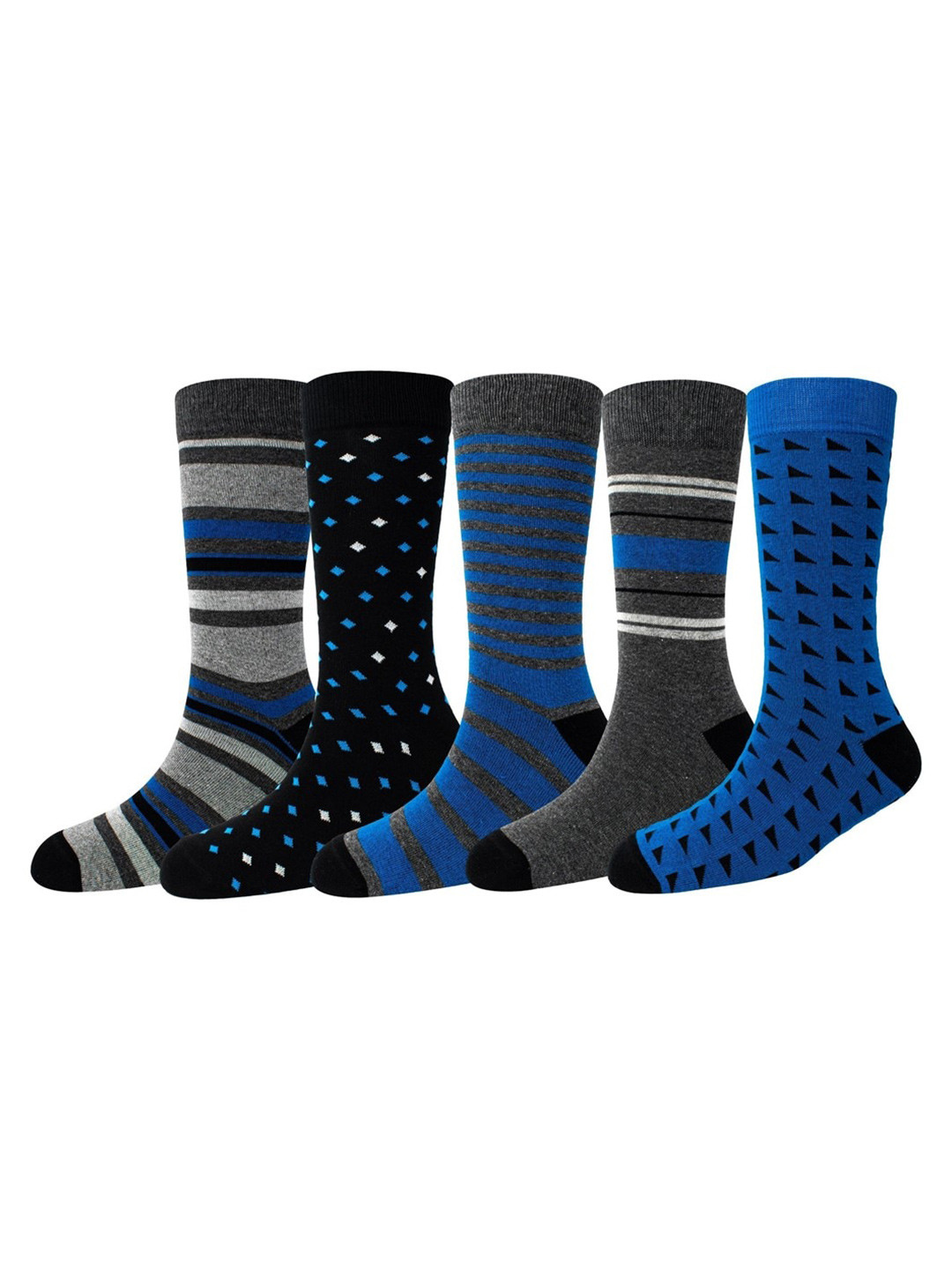 Cotstyle Men Pack Of 5 Patterned Crew Calf Length Socks