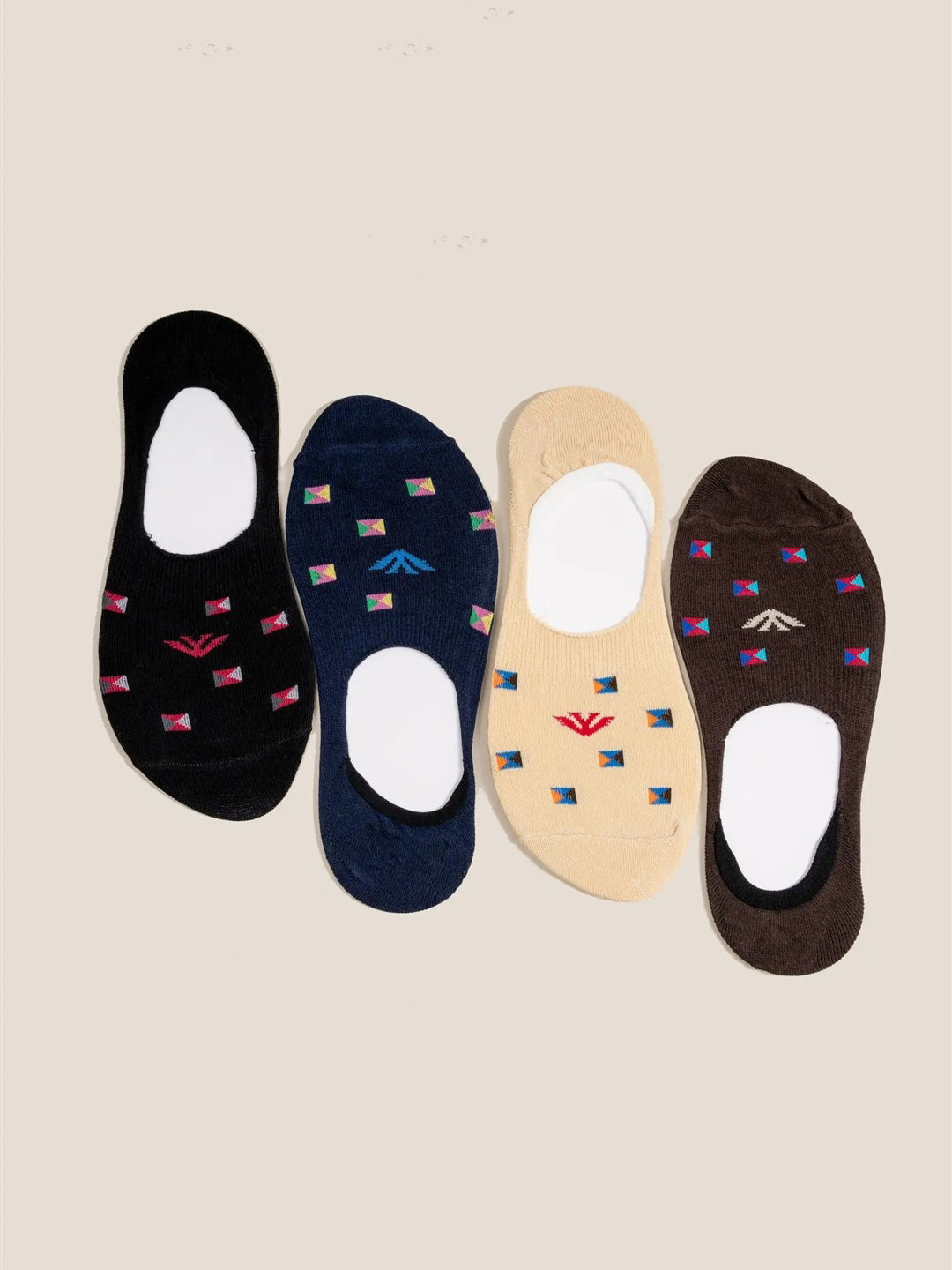 Cotstyle Men Pack of 5 Patterned Shoe Liner Socks
