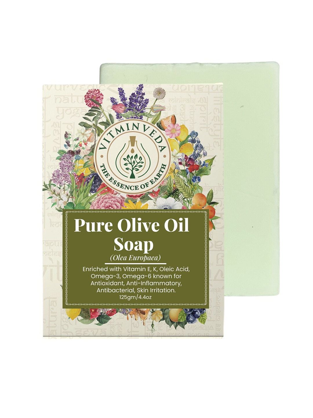 VITMINVEDA Natural Pure Olive Oil Herbal Soap Bar - 125g