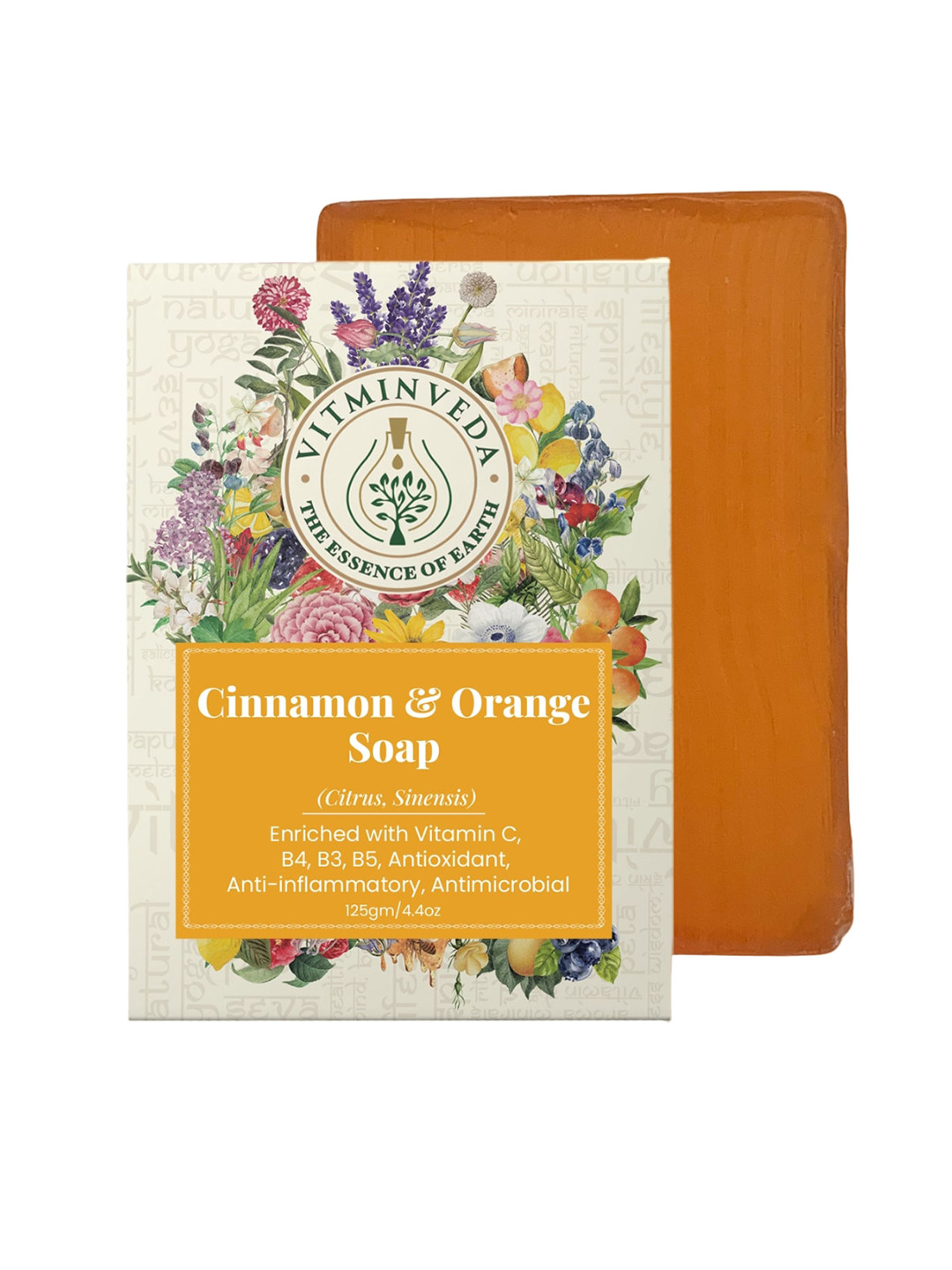 VITMINVEDA Natural Orange & Cinnamon Soap - 125g
