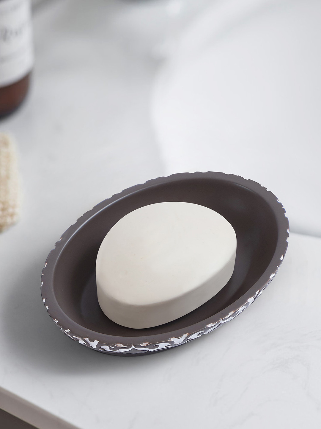 OBSESSIONS Taupe & White Self-Designed Soap Dish