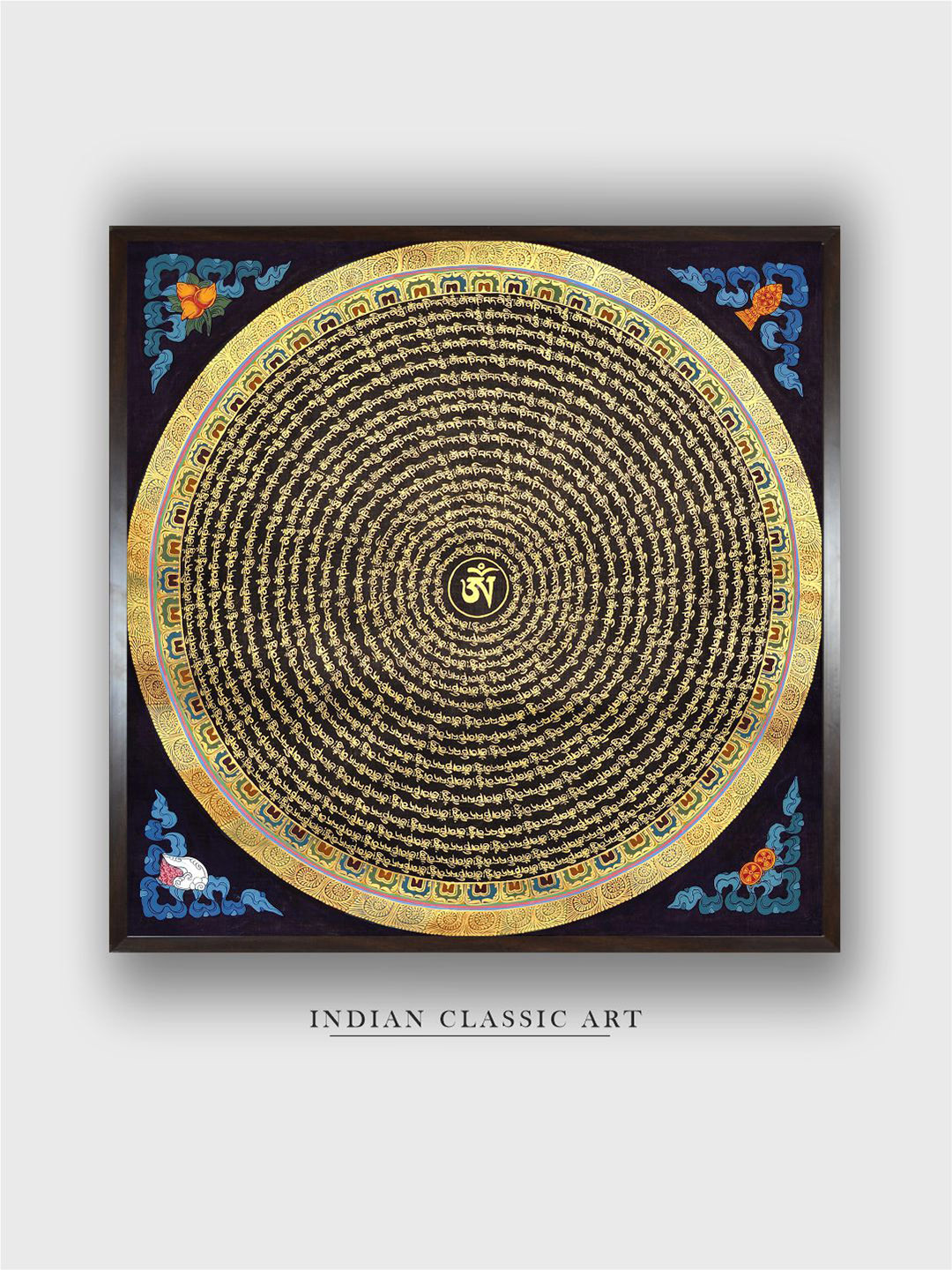 INDIAN CLASSIC ART Wood Wall Square Portrait Paintings Wall Art-30 x 30In